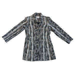 3 Sisters Womens Medium Snake Skin Print Bling Buttons Waist Jacket 3S835